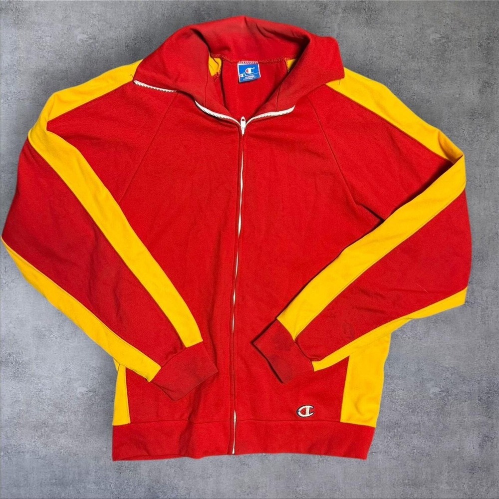 Vintage 80s Champion red full zip track jacket medium
